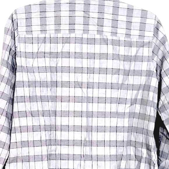 Foxcroft Grey Cotton Plaid Non-Iron Fitted Shirt - Size 10P - Picture 4 of 7